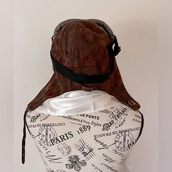 Vintage Aviator Cap with Goggles - Brown - Picture 5 of 8